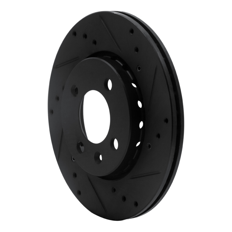 Volkswagen SAVEIRO Brake Rotor (1) - Front Right - R1 Concepts - Drilled & Slotted - Black - `09-`17